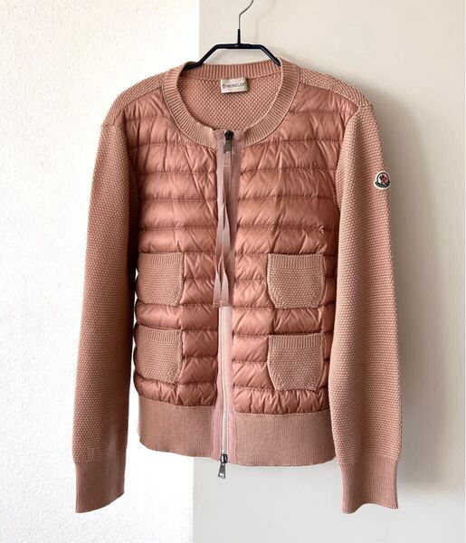 MONCLER モンクレール カーディガン ウール ダウンジャケット MAGLIONE ローズピンク M