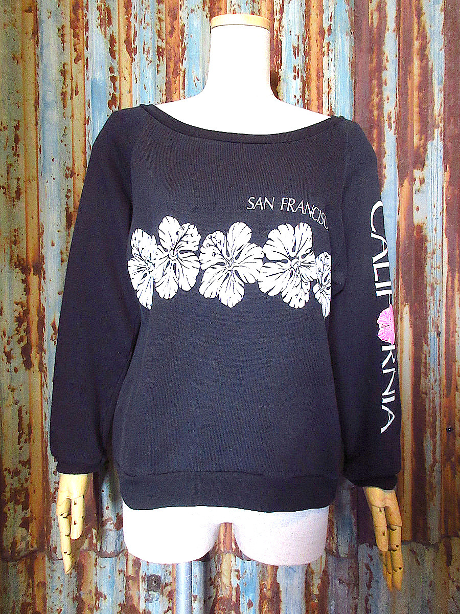 ビンテージ70’s80’s●SAN FRANCISCOレディースハイビスカスプリ