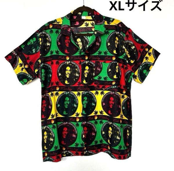 ◆送料無料◆新品 ボブマーリー XL オープンシャツ BobMarley ワコマリア風 半袖 半袖シャツ