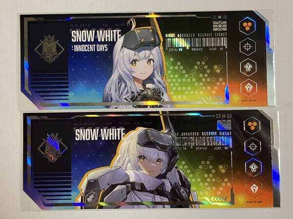 ★2枚セット★勝利の女神NIKKE 韓国限定販売 高級募集チケット【スノーホワイト&スノーホワイト:イノセントデイズ】★