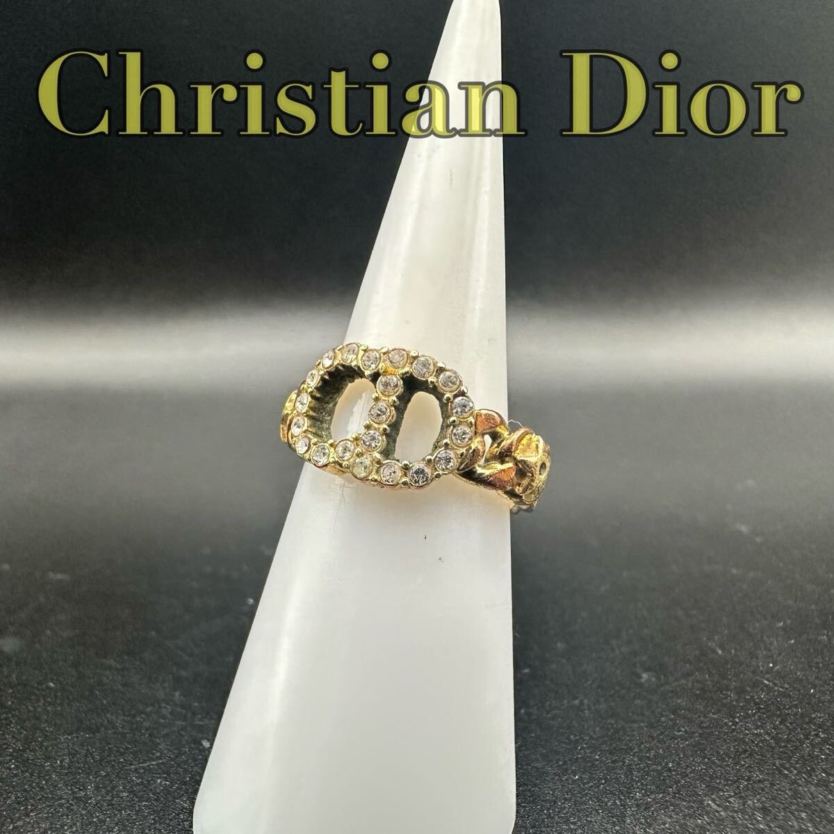 未使用級✨ Dior リング CD ロゴ ラインストーン 希少 刻印 969 未使用級 Dior リング CD ロゴ ラインストーン 希少 刻印 969
