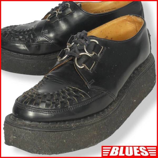 即決★George Cox★26cm ラバーソール 英国製 UK7 厚底シューズ クリーパーシューズ 革靴 パンク ロック ブーツ ギブソン 3588