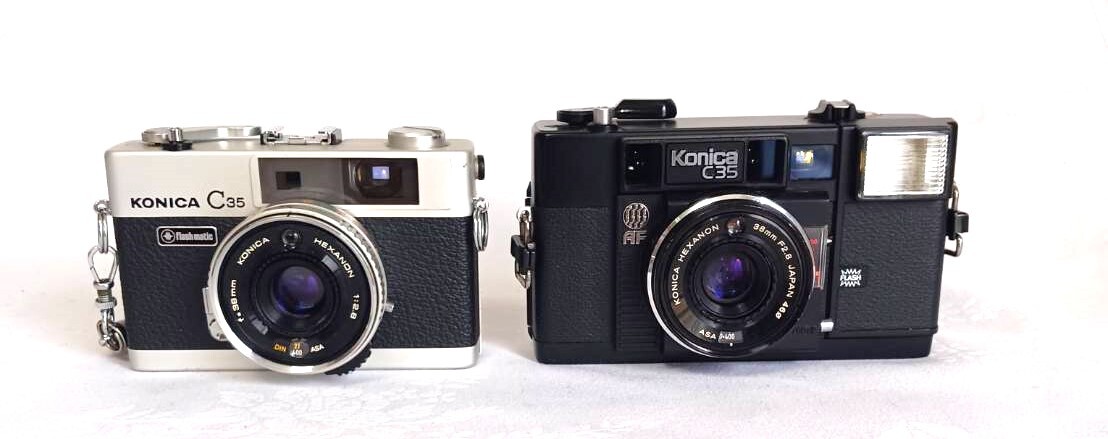 取説、ケース付】カメラ2台セット KONICA C35EFコニカ(コニカ