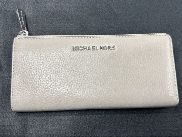 MICHAEL KORS マイケルコース L字ファスナー 長財布 札入れ 小銭入れ レザー グレー