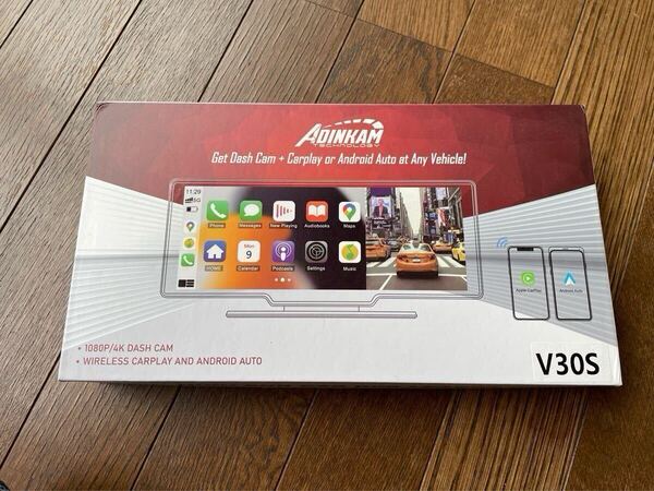 ADINKAM ドライブレコーダー V30S ポータブルカーステレオスクリーンワイヤレス/有線 Apple Carplay & AndroidAuto Siri/BT/ラジオ/FM/AUX