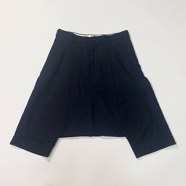 COMME des GARCONS コムデギャルソン 10SS ウール サルエル パンツ ショートパンツ ショーツ ハーフパンツ 濃紺 ネイビー XS ユニセックス