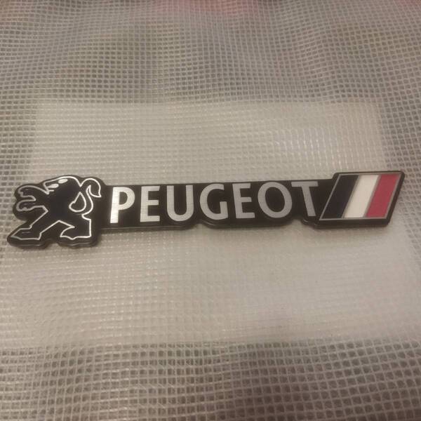 【ゆうパケット送料込】PEUGEOT(プジョー) エンブレム 縦3.5cm×横16cm×厚4mm アルミ製 ⑥ プジョー