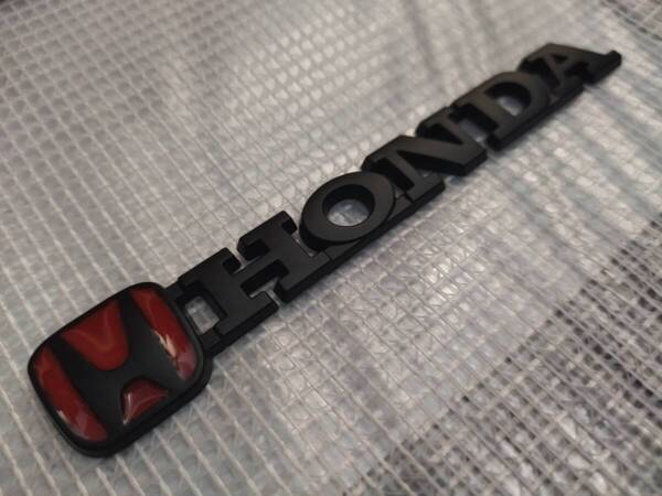 【ゆうパケット送料込】HONDA エンブレム マットブラック 横12cm×縦2cm