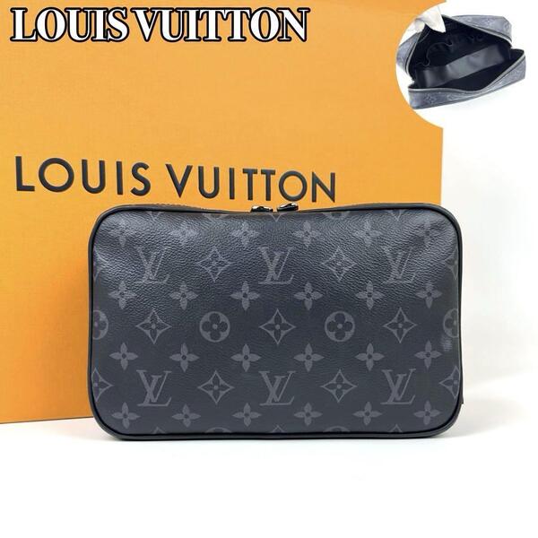 極美品 LOUIS VUITTON ルイヴィトン モノグラム エクリプス トゥルーストワレPM M46577 クラッチバッグ セカンドバッグ 男女兼用 レザー