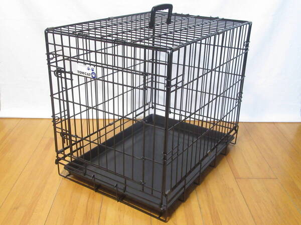 【即決価格】TOM CAT トムキャット「犬用 折りたたみペットケージ」高さ51×横43×奥行60cm 中古