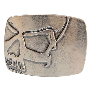 ◆新品/送料無料◆ バックル 金具 ベルト バックルのみ 交換用 金具 部品 カジュアル アメリカン ビンテージ シルバー 髑髏スクエア