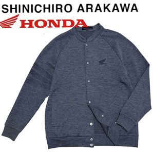 SHINICHIRO ARAKAWA HONDA■ジャージスウェット ジャケット M グレー ブルゾン スタンドカラー ウイングマーク シンイチロウアラカワ