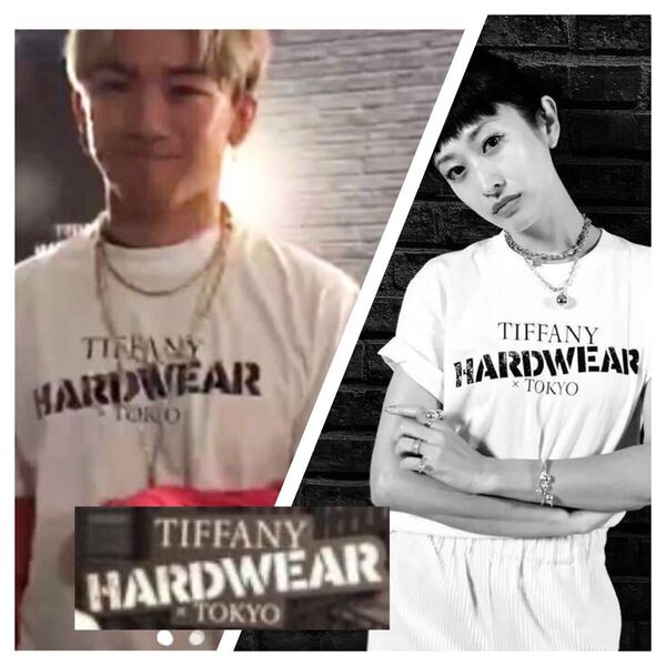NAOTO着 限定■ティファニー ハードウェア×トーキョー■Tシャツ XL 白 ホワイト コラボ Tiffany HardWear E-girls 山田優さん着 男女兼用
