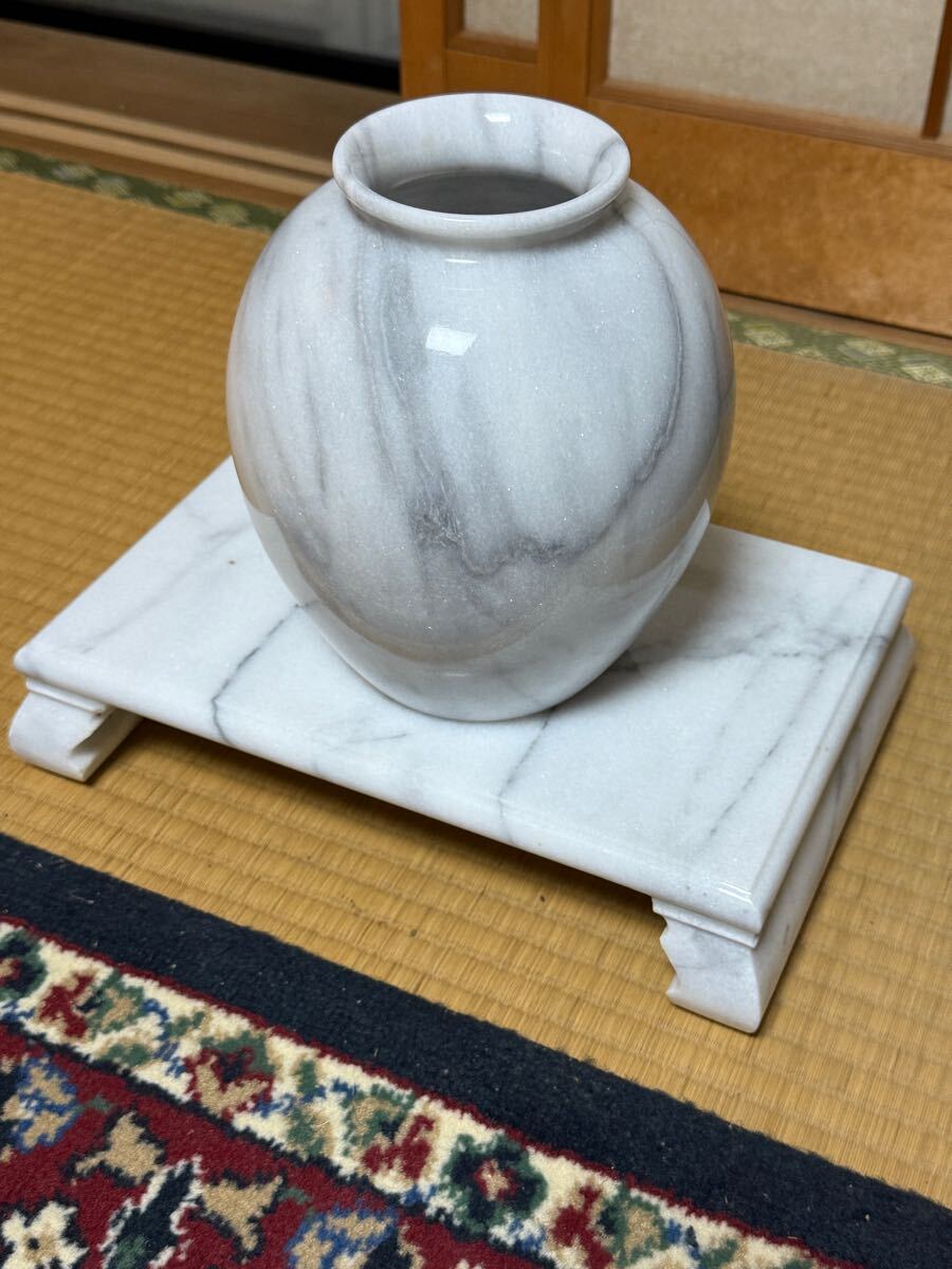 オニキス 大理石 花瓶 重量約8kg 縦約38cm オニックス