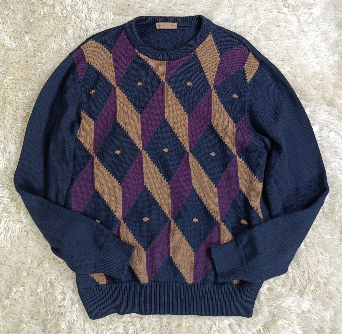 【美品】ETRO/エトロ　ニットセーター　カシミヤ100%　2XL 大きいサイズ 美品】ETRO/エトロ ニットセーター カシミヤ100% 2XL 大きいサイズ