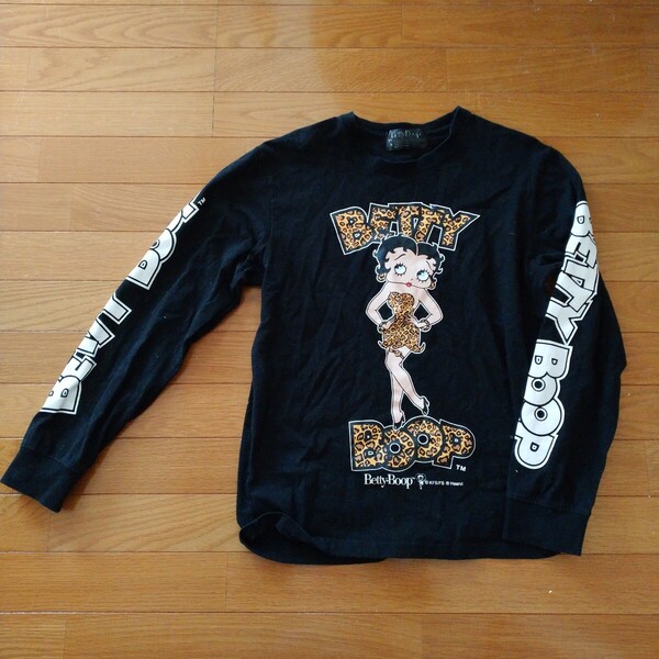 即決!Betty Boopベティ・ブープロンT長袖TシャツL黒ブラック