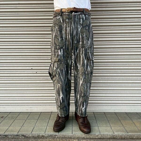 00s ツリーカモ カーゴパンツ ヴィンテージ ハンティングパンツ L ベイカーパンツ コットン ペインターパンツ リアルツリー ミリタリー 90s