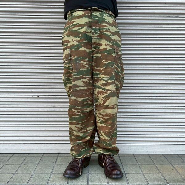 ギリシャ軍 実物 リザードカモ カーゴパンツ 迷彩 フィールドパンツ XL W92cm ユーロ ミリタリー ヴィンテージ ワークパンツ フランス軍