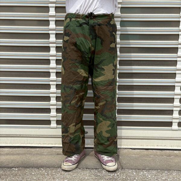 90s 米軍 実物 ゴアテックス ウッドランドカモ オーバーパンツ 迷彩 S-S Gore-Tex ミリタリー ヴィンテージ カーゴパンツ ナイロンパンツ