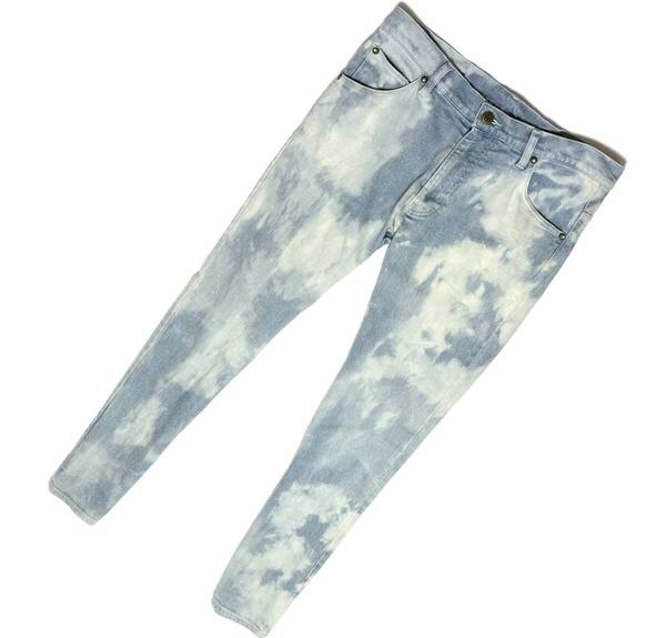 定価5.8万 1piu1uguale3 9 TAPERED PROGESSIVE STRETCH CHEMICAL DENIM PANTS Ⅴ ウノピュ wjk akm ジュンハシモト デニムパンツ