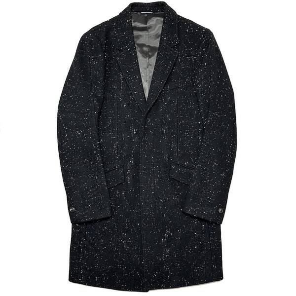 定価12万 junhashimoto NEP MELTON 3D CHESTER COAT 4 黒 ジュンハシモト ネップメルトンチェスターコート 1piu akm wjk