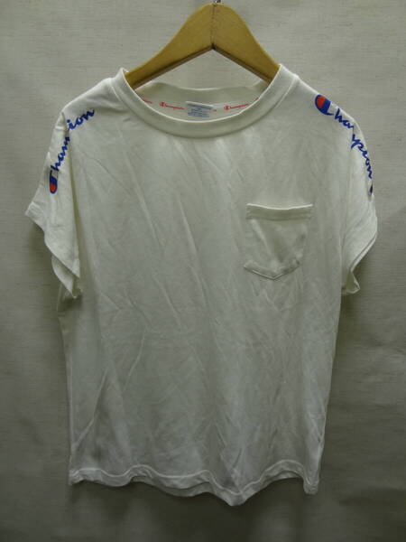 全国送料無料 チャンピオン Champion 子供服キッズ女の子 フレンチスリーブ 胸ポケット付き 半袖Tシャツ 160