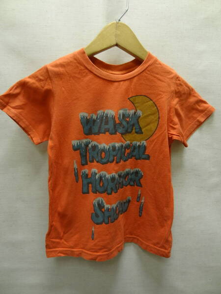 全国送料無料 ワスク WASK べべ製 子供服キッズ男&女の子 半袖 オレンジ Tシャツ 110