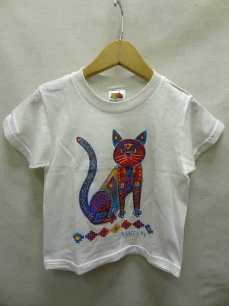 全国送料無料 アメリカ古着 新品未使用 サンタフェ SANTA FE 猫?プリント 子供服 キッズ 男&女の子 半袖 Tシャツ 2/4(100-110)