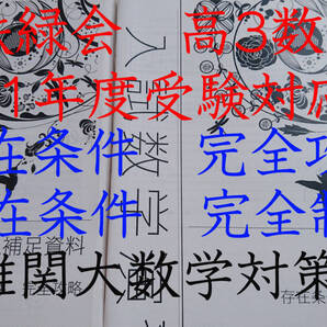 鉄緑会 21年度対応 森嶋先生 入試数学演習 存在条件 完全攻略・完全制覇 フルセット 上位クラス 河合塾 駿台 京大 東進 SEG