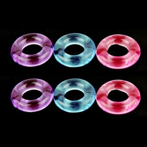 コックリング 仮性包茎矯正 勃起不全 早漏改善 防止 ペニス 亀頭露出 男性増大 シリコン製a. 6個セット 透明色付き 追跡付送料無料