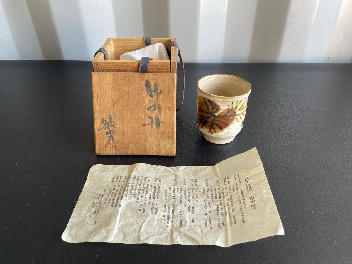 Amazon.co.jp: 日本工芸会正会員 益子焼武田敏男作 刷毛目 竜胆