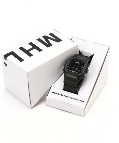 箱付 MHL.マーガレットハウエル G-SHOCK DW-5600VT 黒ブラック 反転液晶 黒液晶