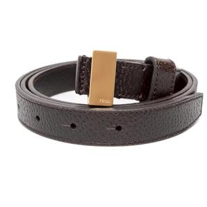 FENDI ベルト 茶 ゴールド金具 本革60-125cm対応 348