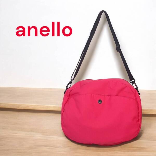 アネロ anello ショルダーバッグ 斜めがけ / ショルダー 肩掛け バッグ ピンク ナイロン カジュアル 軽量 レディース