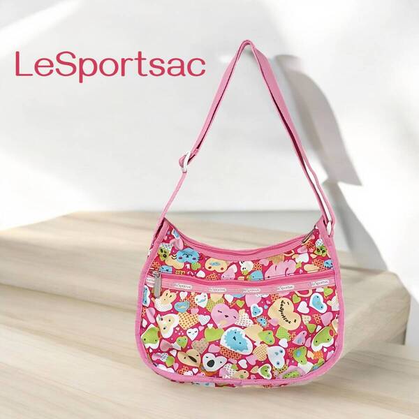 レスポートサック LeSportsac ショルダーバッグ ハート柄 ピンク / ショルダー バッグ 斜めがけ ハート レディース