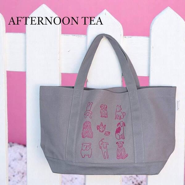 アフターヌーンティー AFTERNOON TEA トートバッグ エコバッグ キャンバス 帆布 / グレー / トート 肩掛け ショルダー バッグ レディース