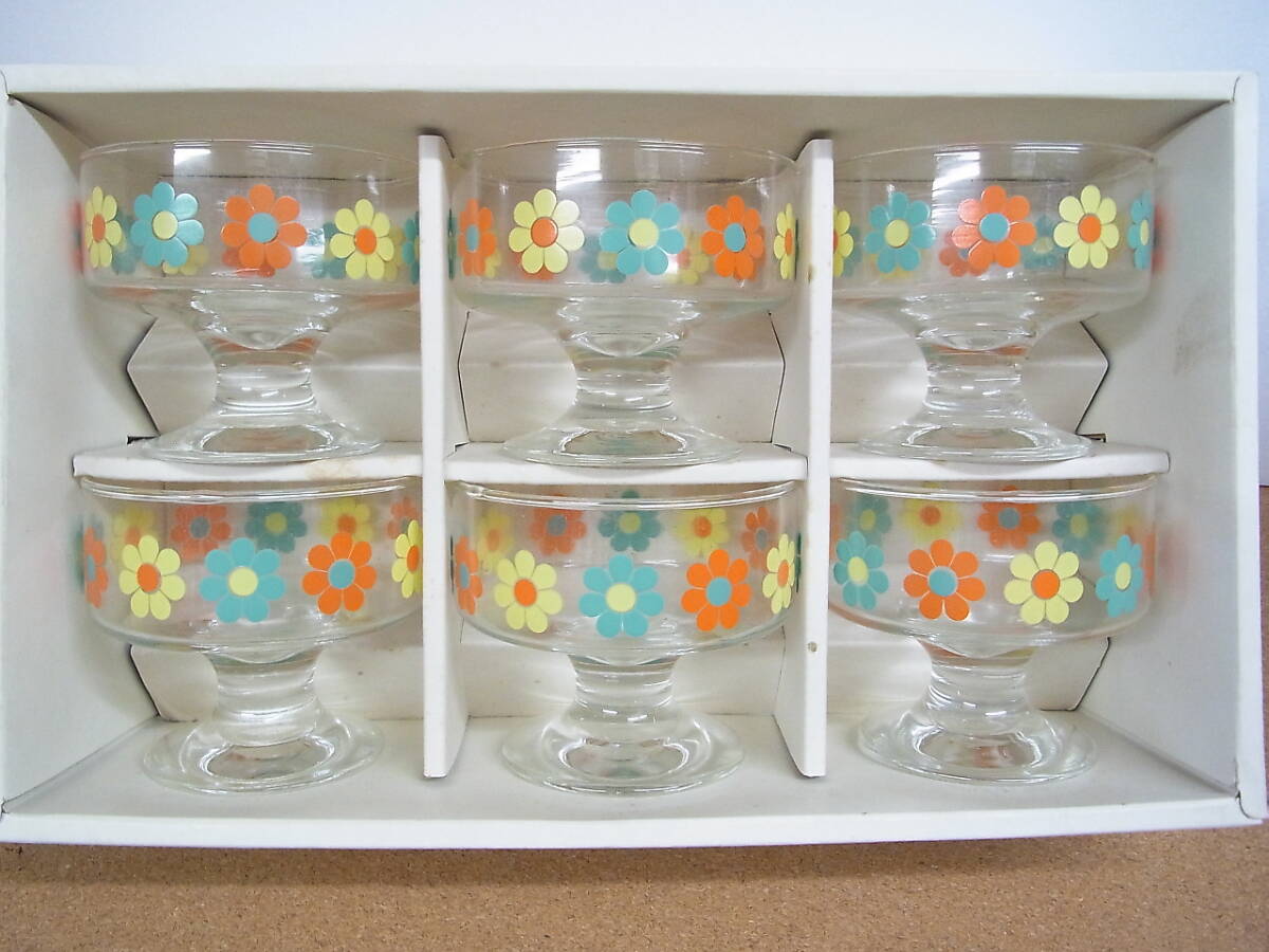 ⭐️新品 未使用品⭐️昭和レトロ 佐々木硝子 デザートグラス 6