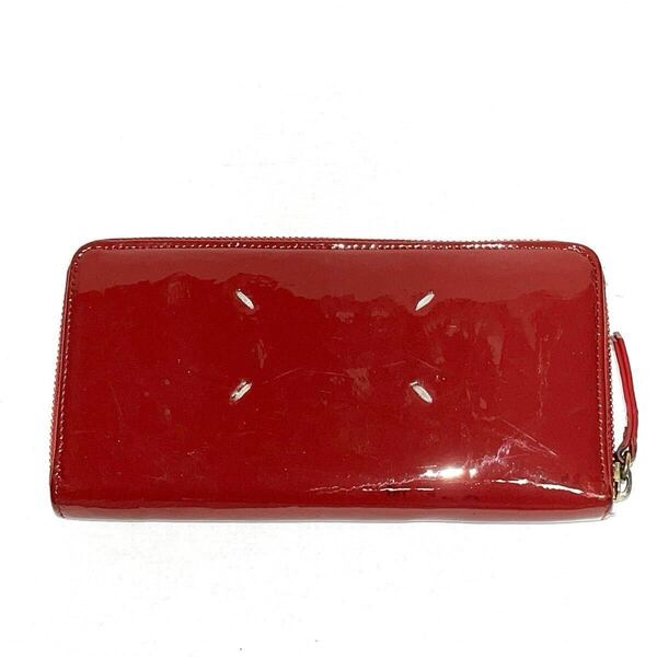 ★MAISON MARGIELA メゾンマルジェラ★イタリア製★ラウンドジップ★長財布★赤 レッド★ファスナー★マルタン★ビニール★ロング★