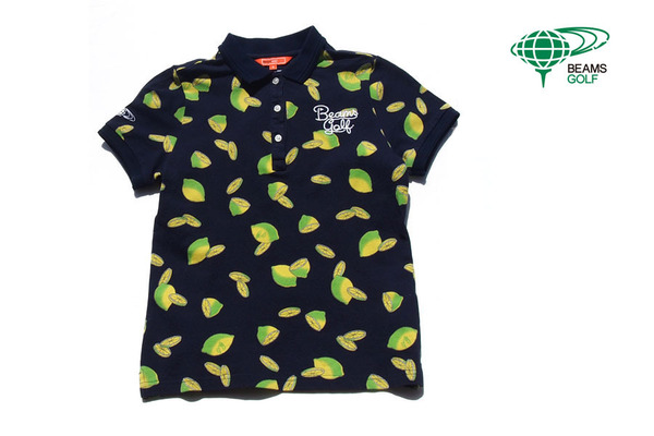 送料無料★【中古】ビームスゴルフ|Beams Golf|レモンプリント半袖ポロシャツ|S