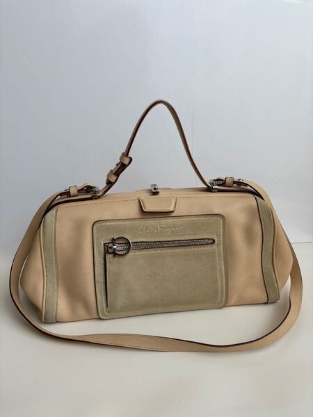 Salvatore Ferragamo サルヴァトーレフェラガモ フェラガモ ハンドバッグ ベージュ ショルダーバッグ 2way 鞄 がま口 がま口バッグ