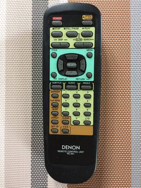 背面傷あり★送料無料★DENON★デノン★純正★DVDプレーヤー★DVD-2500用リモコン★RC-541★中古★動作品★返金保証あり★