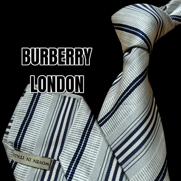 BURBERRY LONDON ライトブルー系 ストライプ イタリア製
