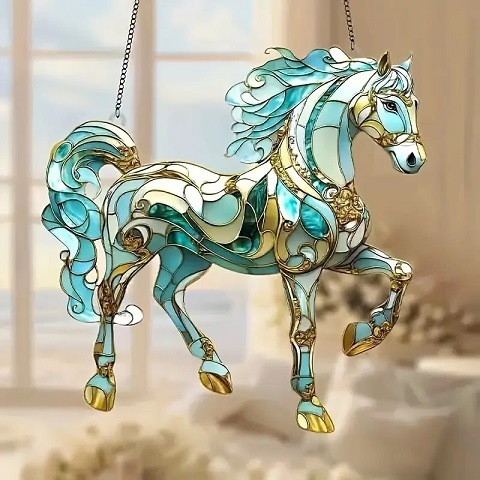 馬(19.8x19.8) サンキャッチャー アクリル板(2D)