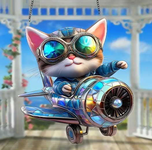 グライダーにゃん サンキャッチャー アクリル板(2D)