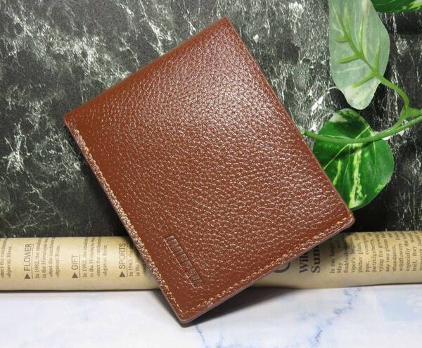 二つ折り財布 メンズ 財布 コンパクト 薄い、軽い財布、 *新品*当日発送(薄いブラウン)