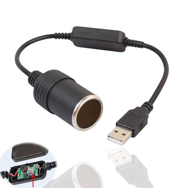 車用 メス変換アダプタコード USBポート12V usb シガーソケット 変換 (ALLVD)車載シガレットライターソケット 車載