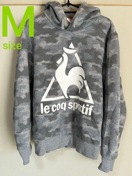 セットアップ スウェット パーカー ボトムス ルコック le coq sportif テーパードパンツ ジョガーパンツ プルオーバー 上下セット M 迷彩