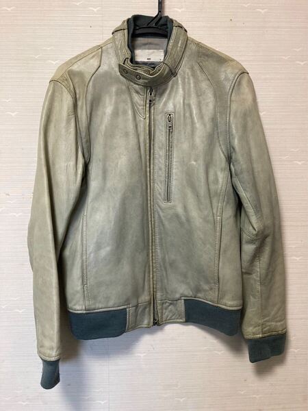 ライダース レザー ブルゾン ジャケット アウター ジャンパー 長袖 HARE ハレ シングルライダース 羊革 メンズ レディース ユニセックス M