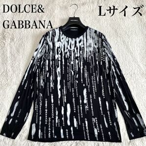 美品 DOLCE&GABBANA モノグラム ロゴ柄 長袖 薄手 カットソー
