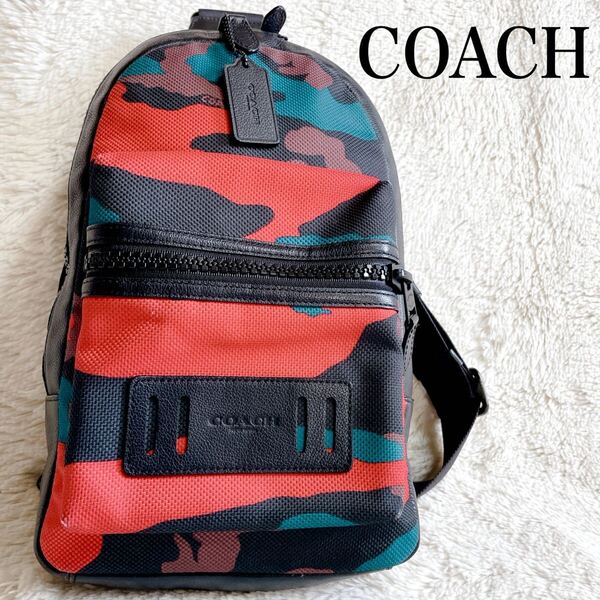 美品 限定モデル COACH コーチ カモフラ ボディバッグ ショルダーバッグ